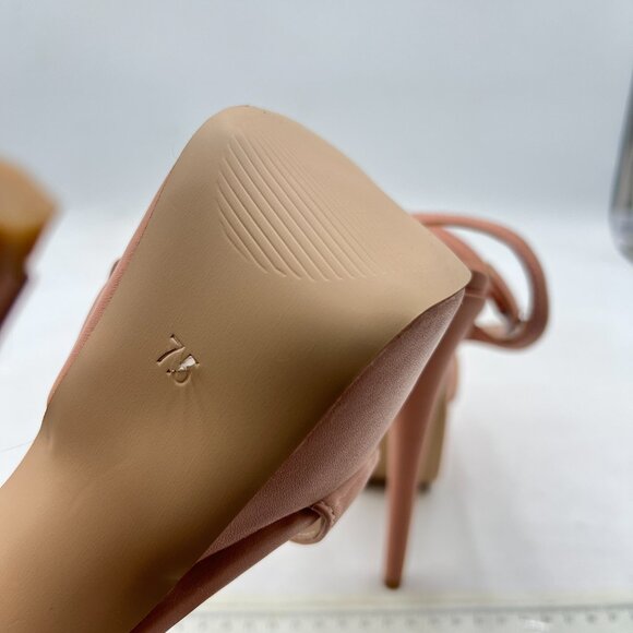 Pazzion Nude Stilettos Super High Heels Open Toe Platform Ankle Strap Sandals - Picture 6 of 8